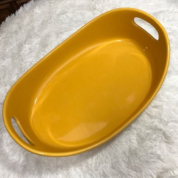 NWOT Rachael Ray Yellow 3.75qt Oval Handled Baking Pan - Picture 3 of 8